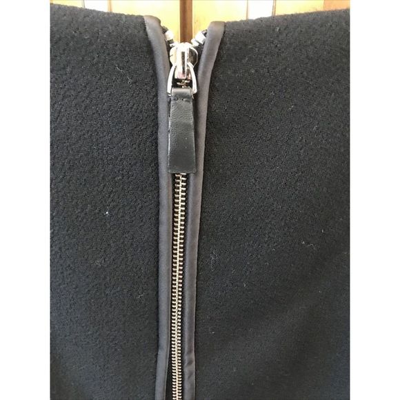LAFAYETTE 148 New York Women 10 Solid Black Wool Lined Dress Zip Layered Modest - Picture 8 of 10